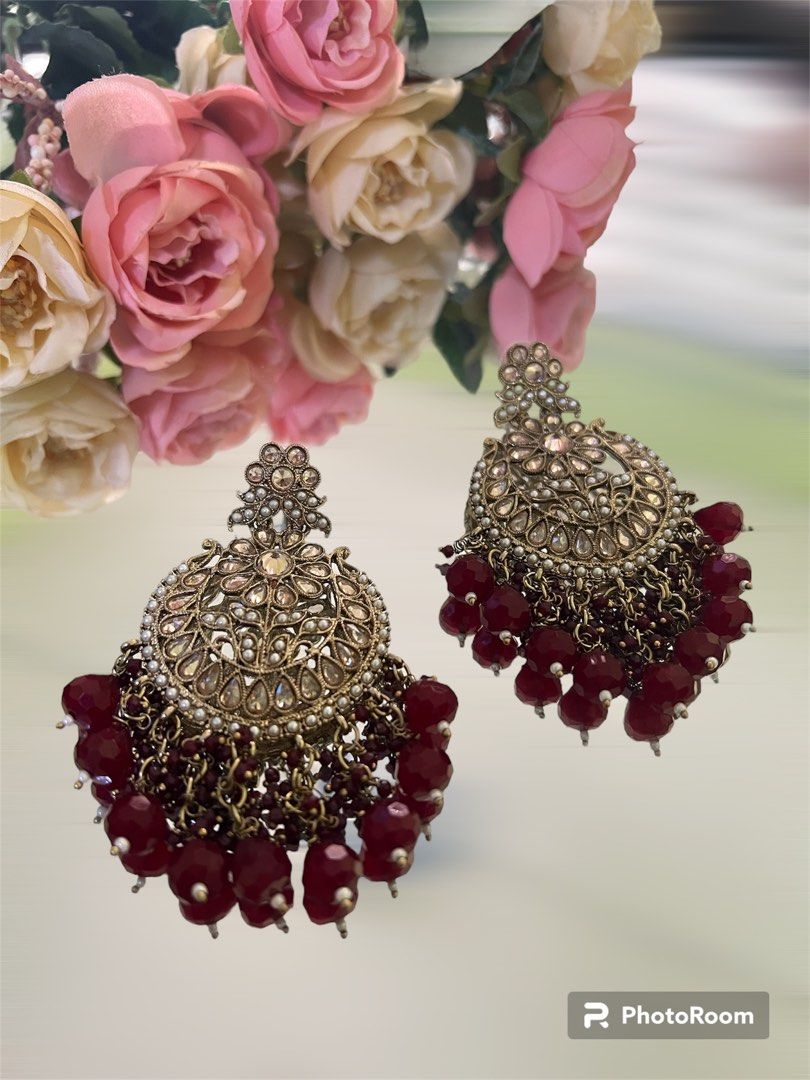 Gold polki top earrings
