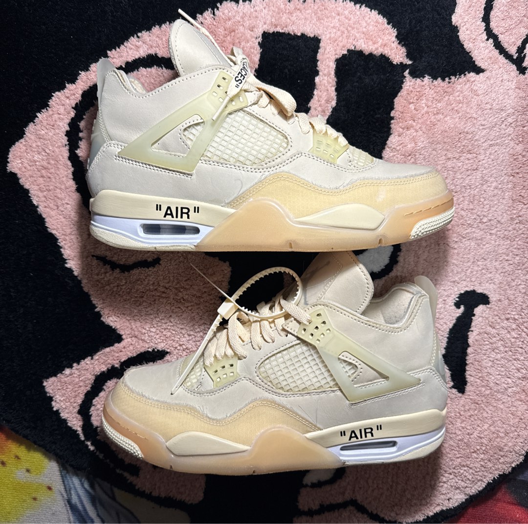 Off-White × Wmns Air Jordan 4 Retro SP 'Sail', 男裝, 鞋, 波鞋 