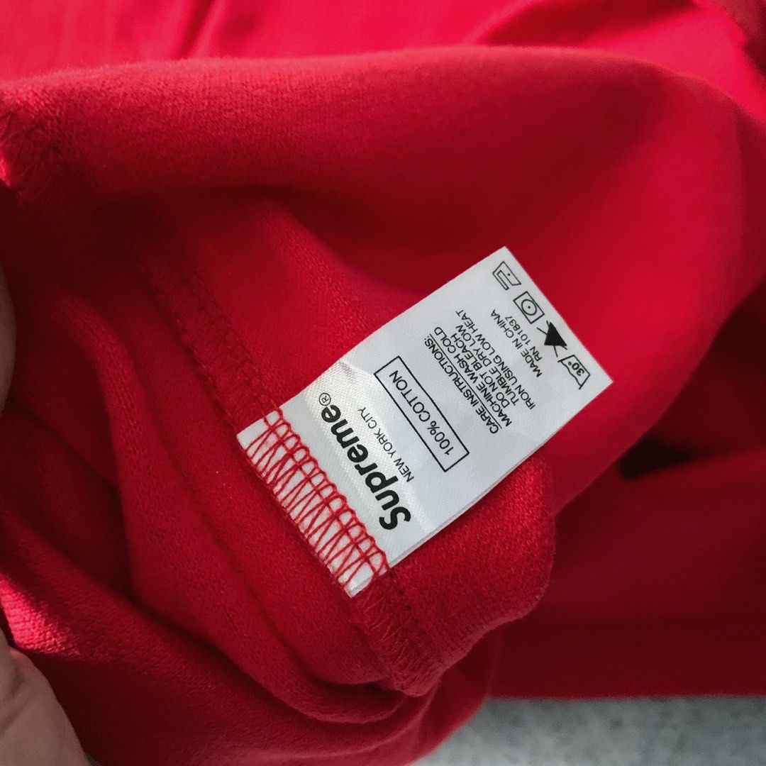 Kaos supreme Stripe Rib Waffle SS19 red original hoodie jaket