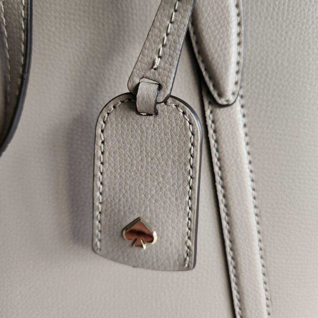 Kate Spade New York Cara Large Leather Tote Shoulder Bag Warm Taupe