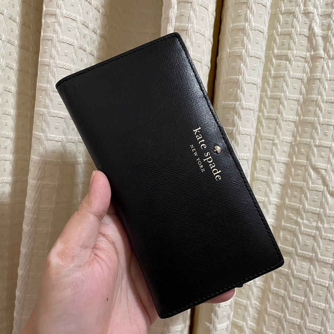 Kate Spade Mikas Pond Stacy Crosshatch Leather Wallet Luxury