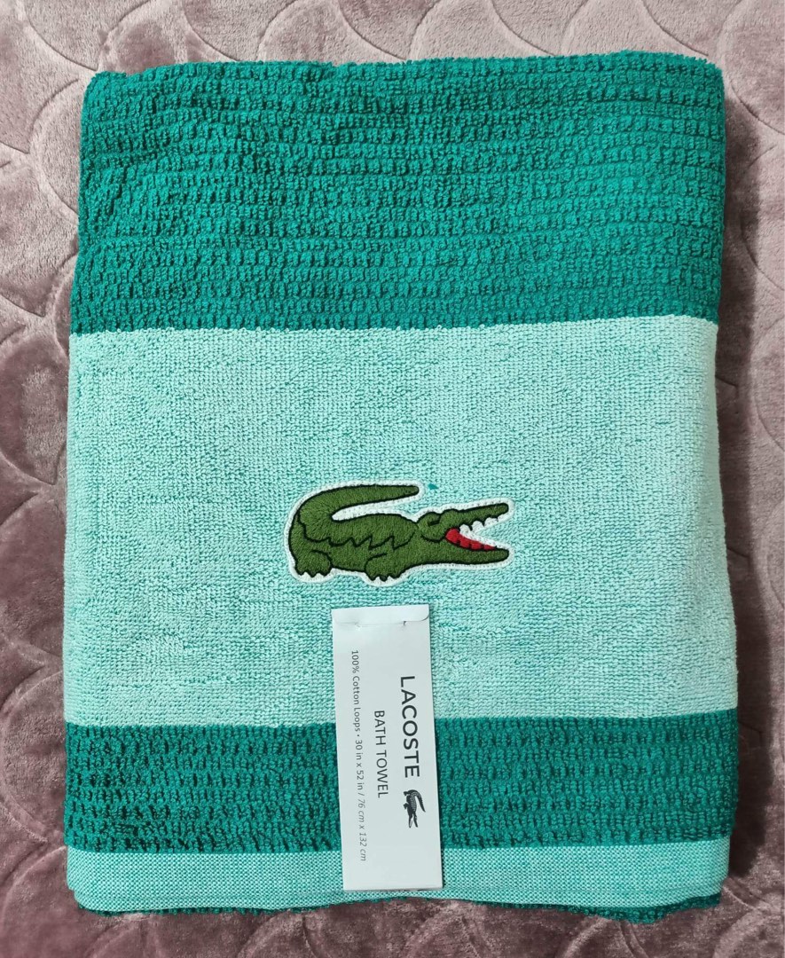LACOSTE BATH TOWEL 30 in x 52 in, Furniture & Home Living, Bedding