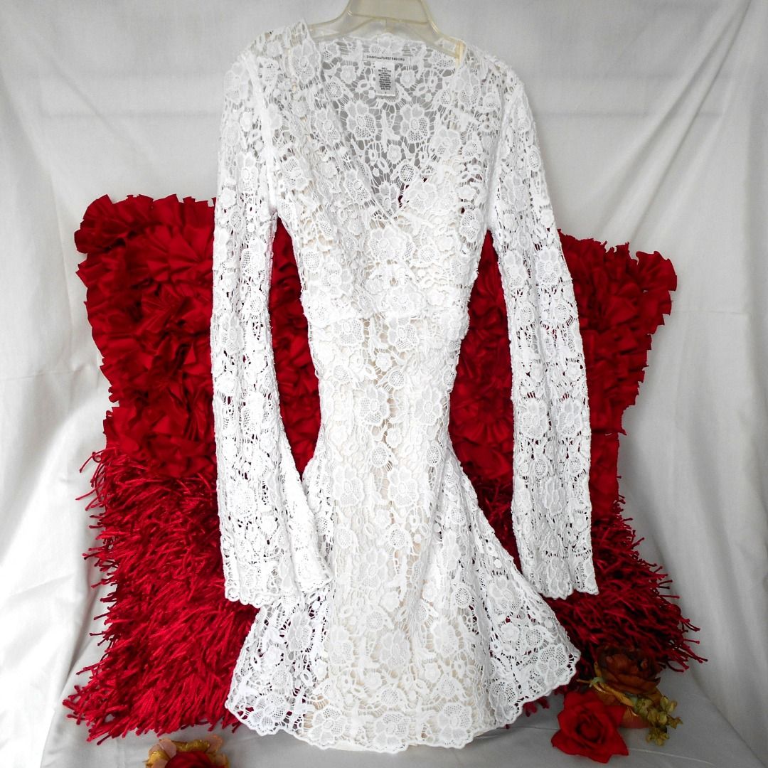 Dvf white lace dress top
