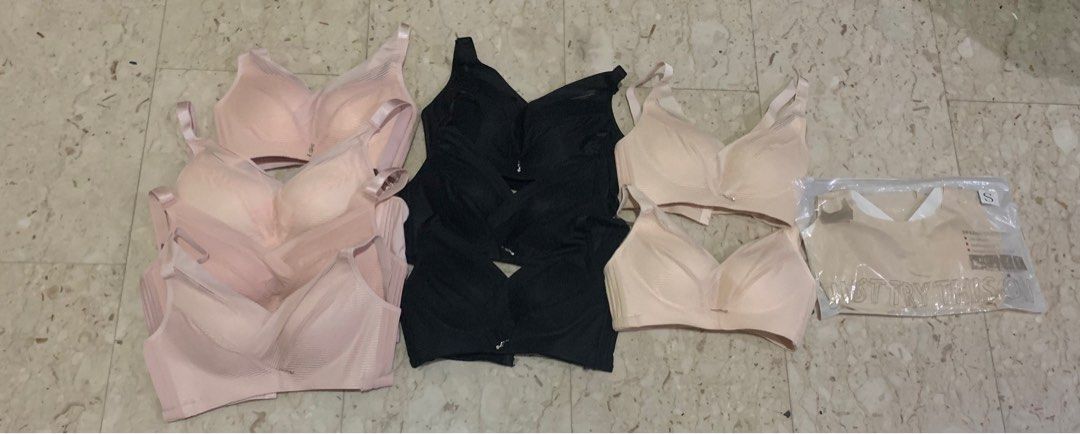 Lingerie lot of 9 sexy push up bra , sleeping bra. pink black nude 34A 34B  34C 34D 32D , Women's Fashion, New Undergarments & Loungewear on Carousell