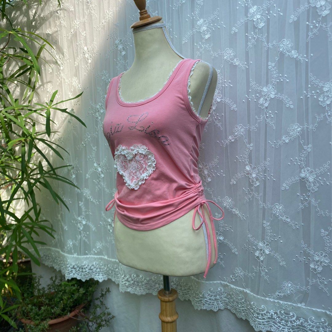 Liz Lisa Y2k Cute Pink Tank Top Women s Fashion Tops Sleeveless
