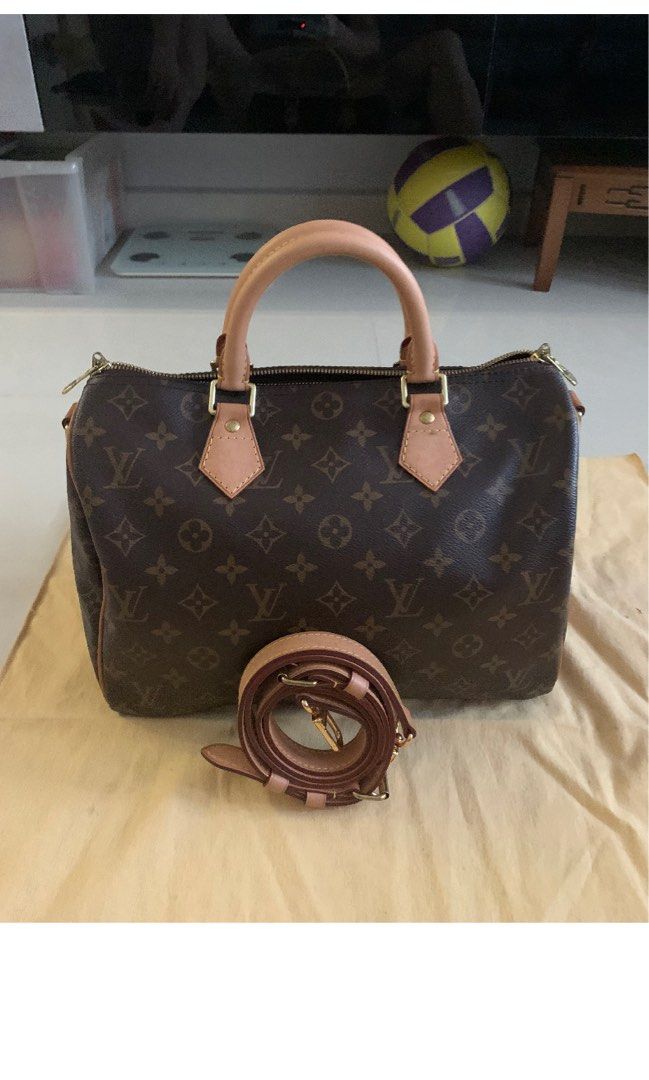 RESERVED*🔵🟣Louis Vuitton Limited Edition Totem Speedy 30, Luxury, Bags &  Wallets on Carousell