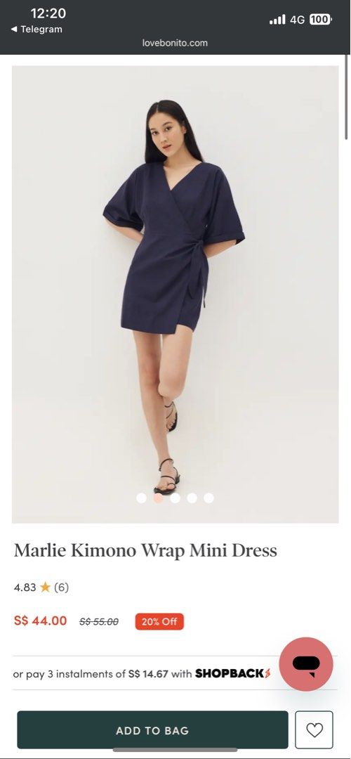 Marlie Kimono Wrap Mini Dress Women s Fashion Dresses Sets Dresses on Carousell