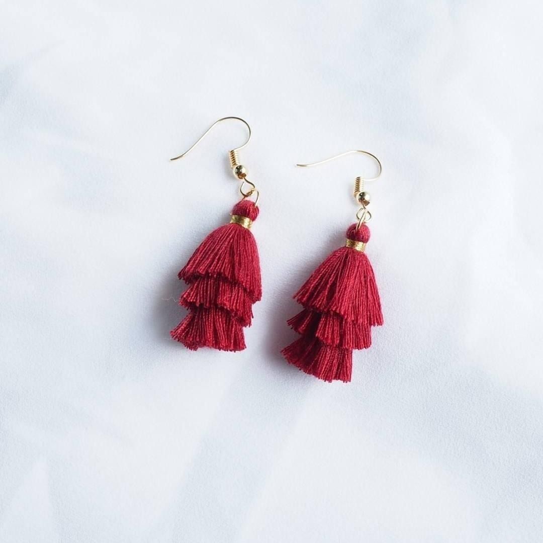Cute tassel earrings outlet