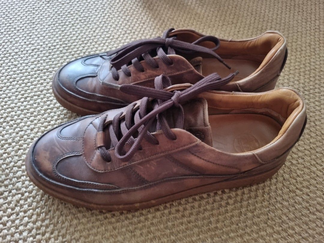 Massimo dutti full grain sitched leather trainers