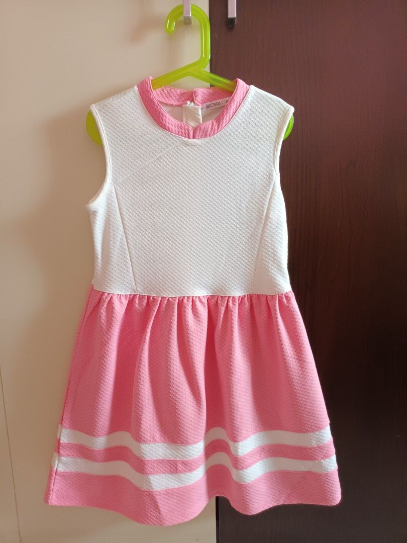 Girls pink and outlet white dress