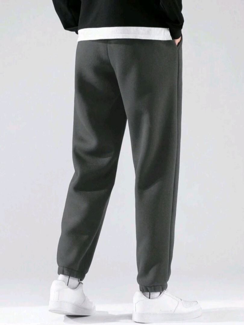 Men Thermal lined Drawstring Sweatpants Men s Fashion Bottoms