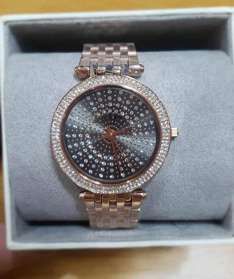 Michael Kors Darci Celestial Pav Rose Gold Tone Watch Quartz Grey