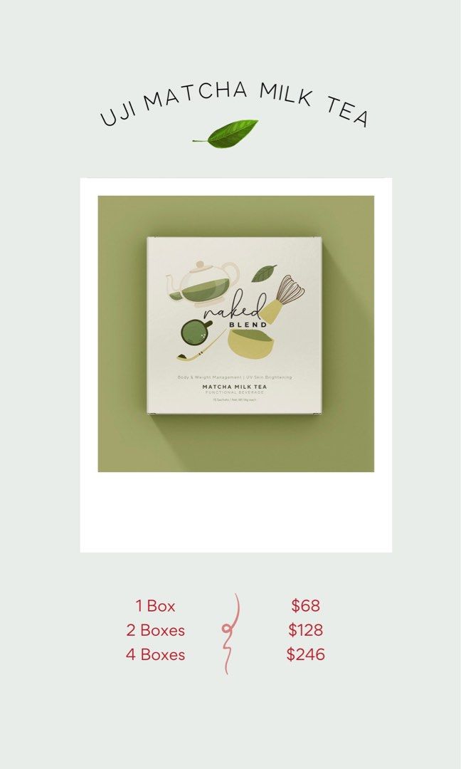 NAKED BLEND UJI MATCHA MILK TEA (Clearance), Health & Nutrition, Health