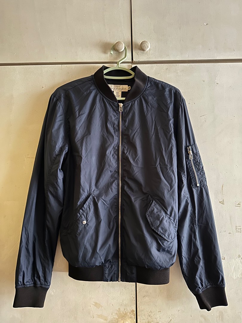 Navy Bomber Jacket, Men's Fashion, Coats, Jackets and Outerwear on ...