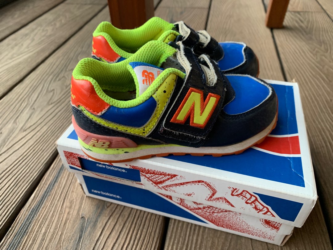New Balance 574 Neon Navy Babies Kids Babies Kids Fashion on