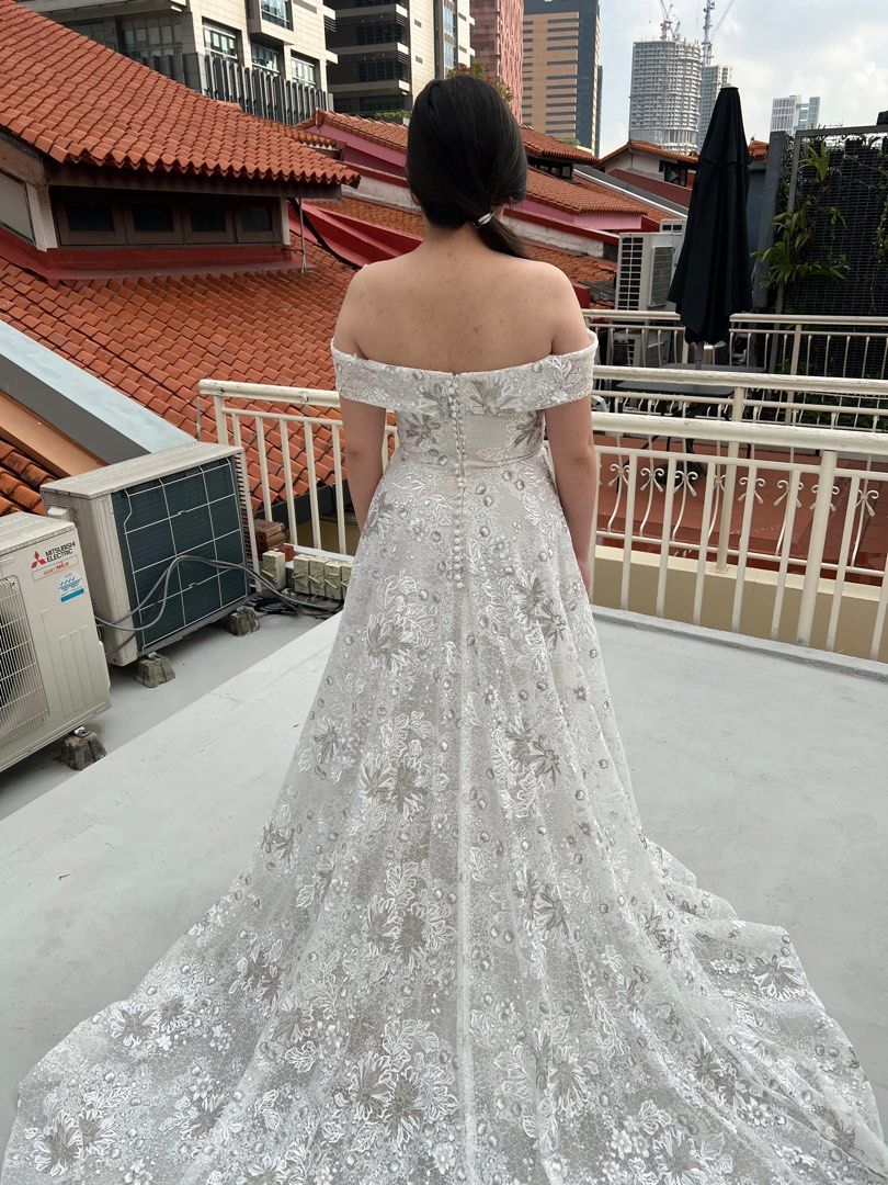 Cheap silver clearance wedding dresses