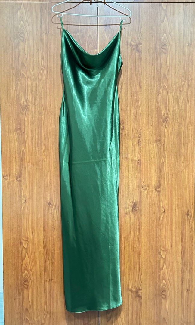 Olive Green Printed Cotton Dress