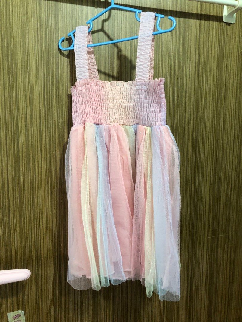 Pastel rainbow dress, Babies & Kids, Babies & Kids Fashion on Carousell