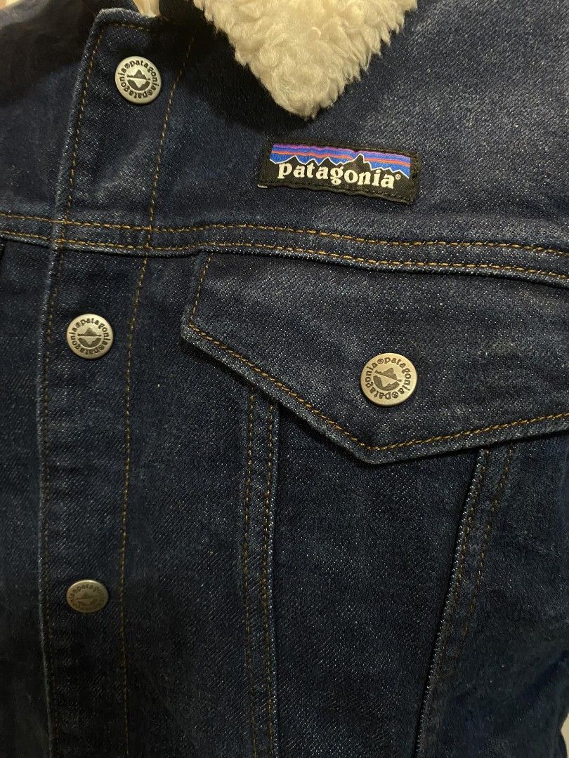 Patagonia Pile Lined Denim Trucker Jacket, Luxury, Apparel on Carousell