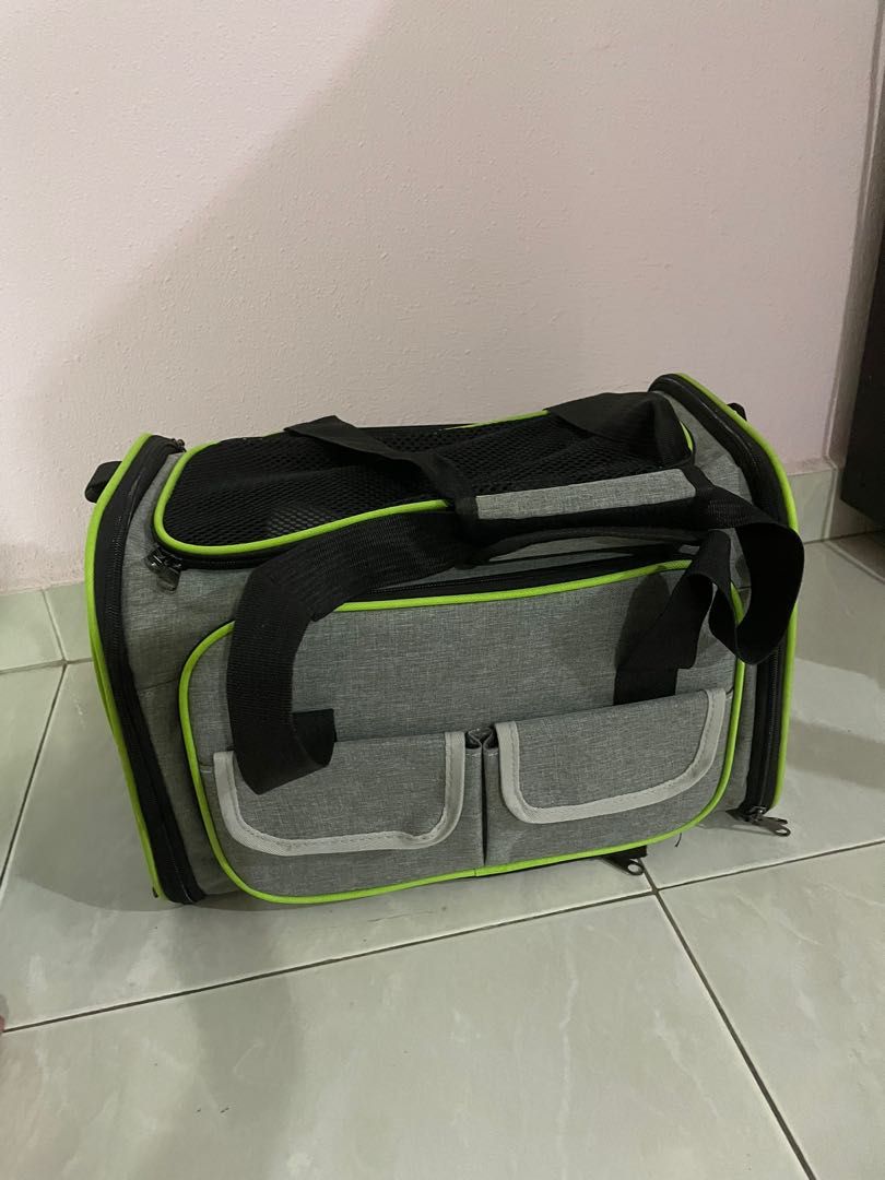 Designer pet carrier bag in Damier Graphite canvas print, size 40, Pet  Supplies, Homes & Other Pet Accessories on Carousell