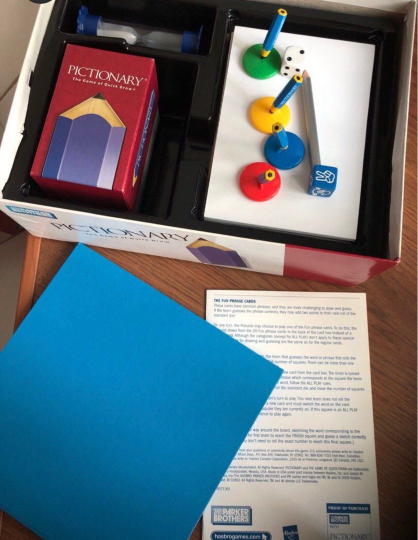 PICTIONARY GAME Pieces, Dice Categories Cards and Timer - No board or box