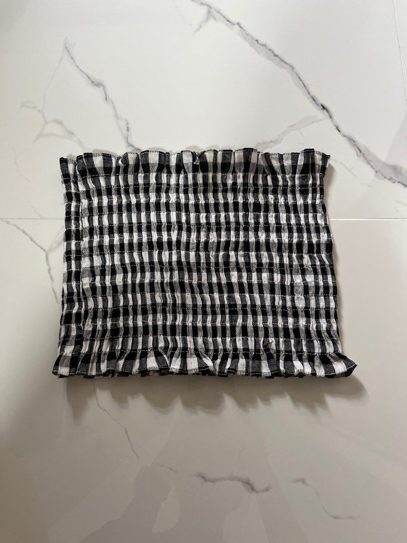 Checkered 2024 strapless top