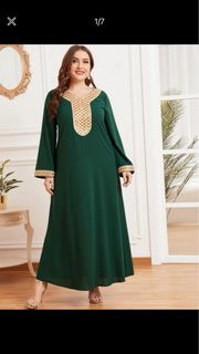Plus V-neck Contrast Panel Tunic Dress
