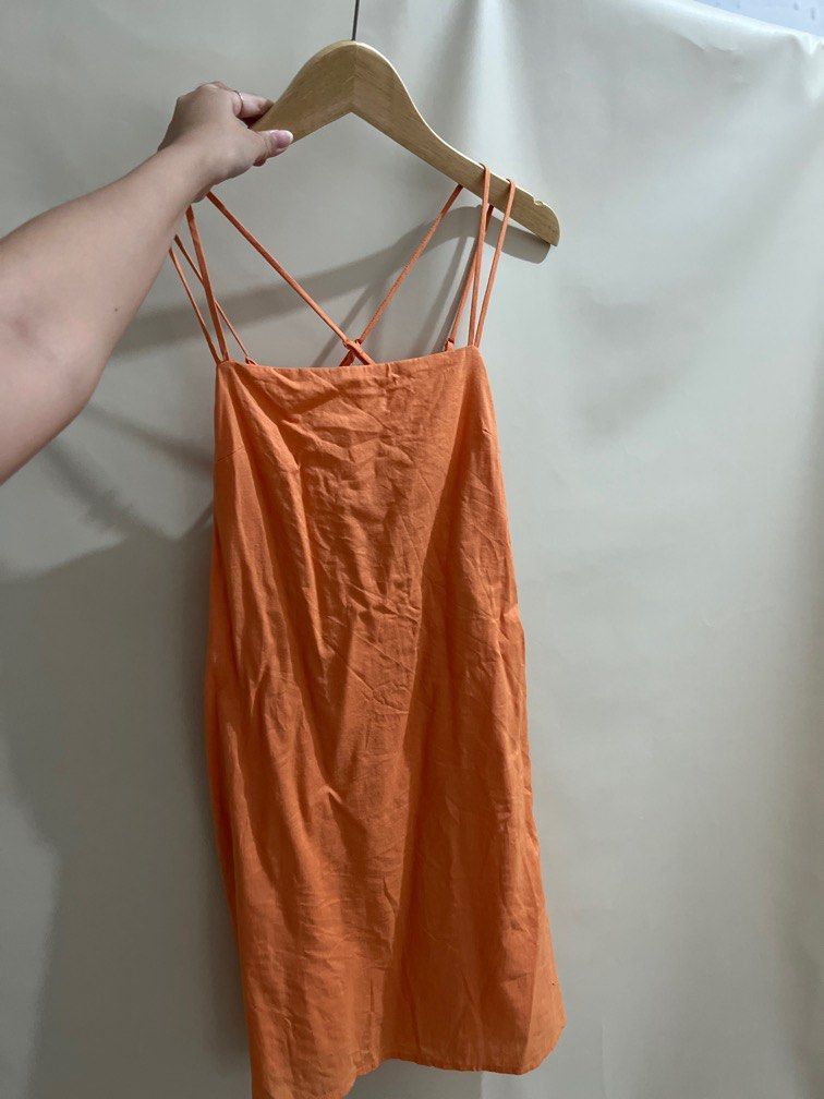 PRELOVED] H&M Orange Mini Dress S, Fesyen Wanita, Pakaian Wanita, Gaun &  Rok di Carousell