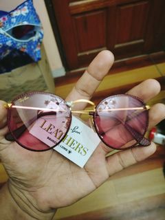 Rayban vintage round metal leather changeable pink