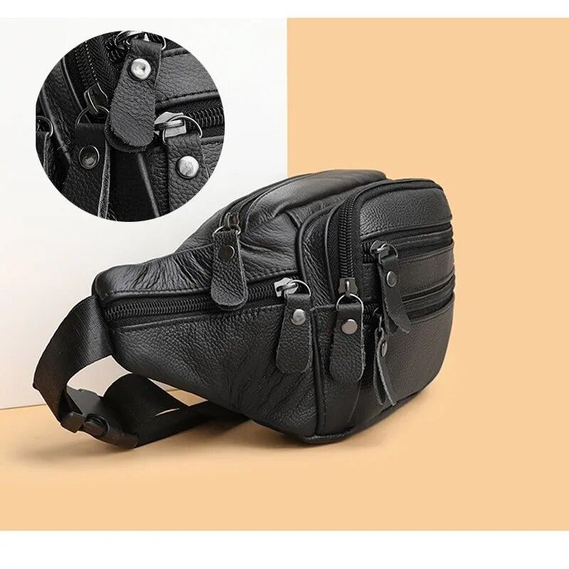 Waist bag genuine leather discount