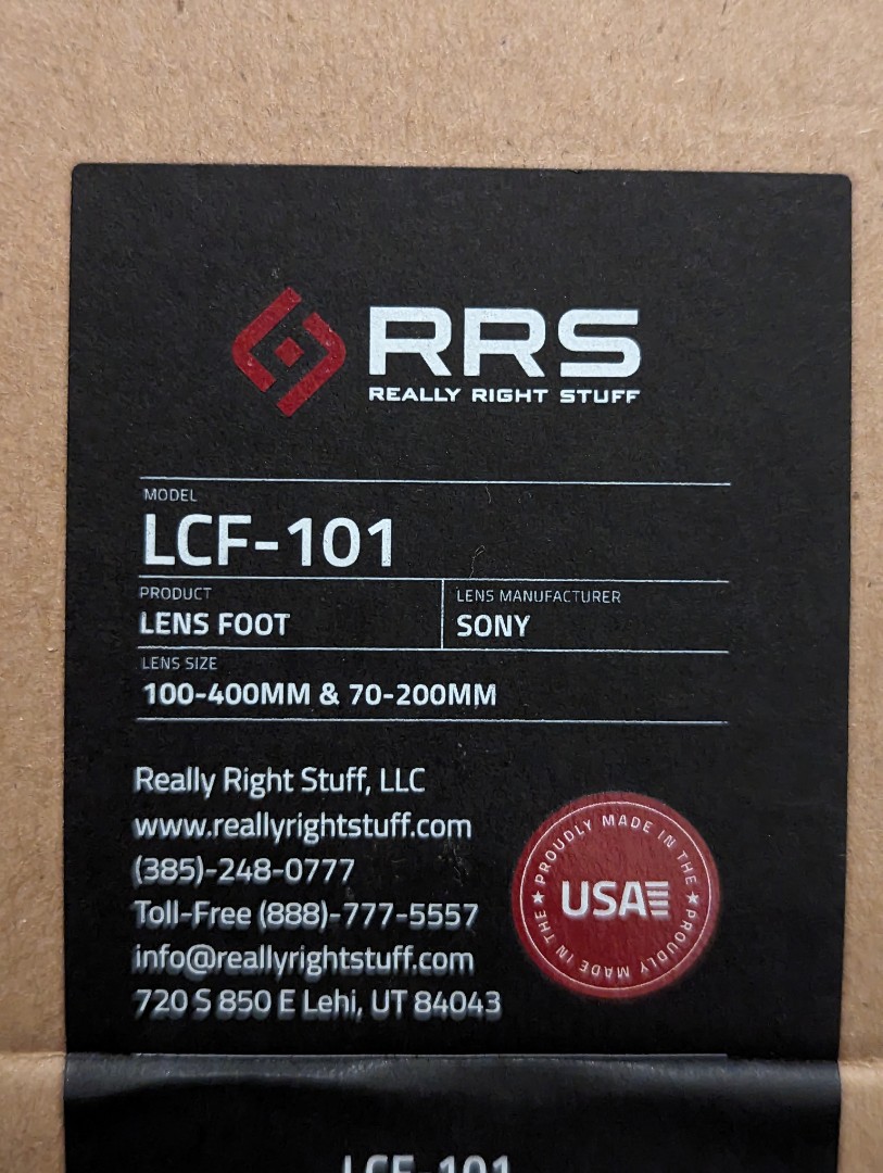 Really Right Stuff (RRS) LCF-101 replacement foot (鏡頭腳) for