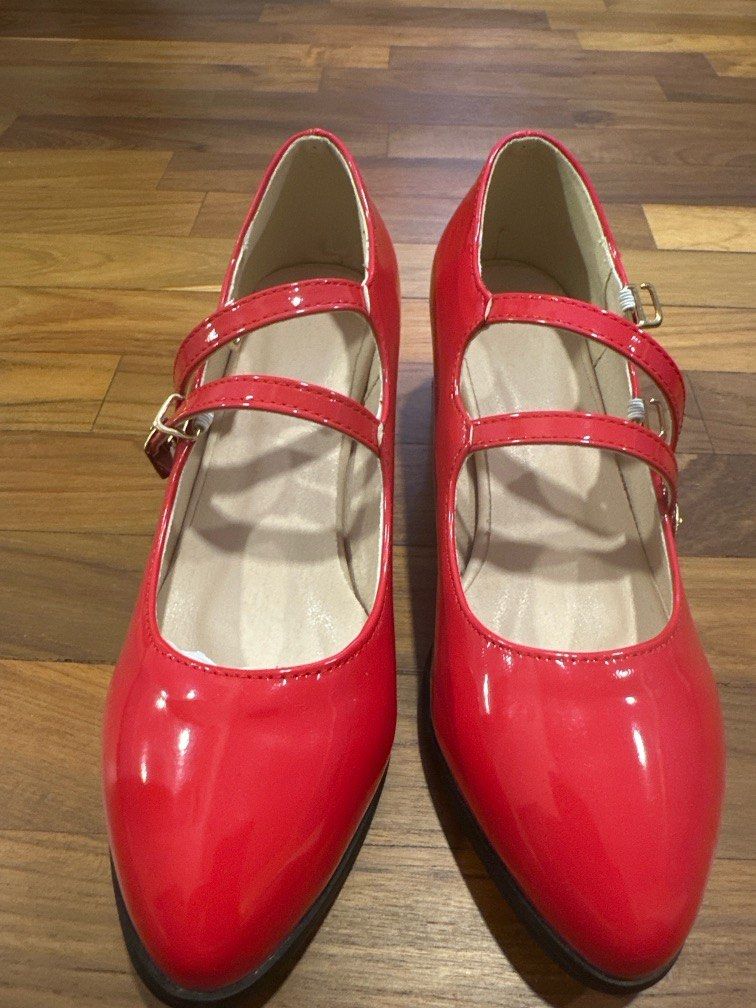 Red discount mary janes