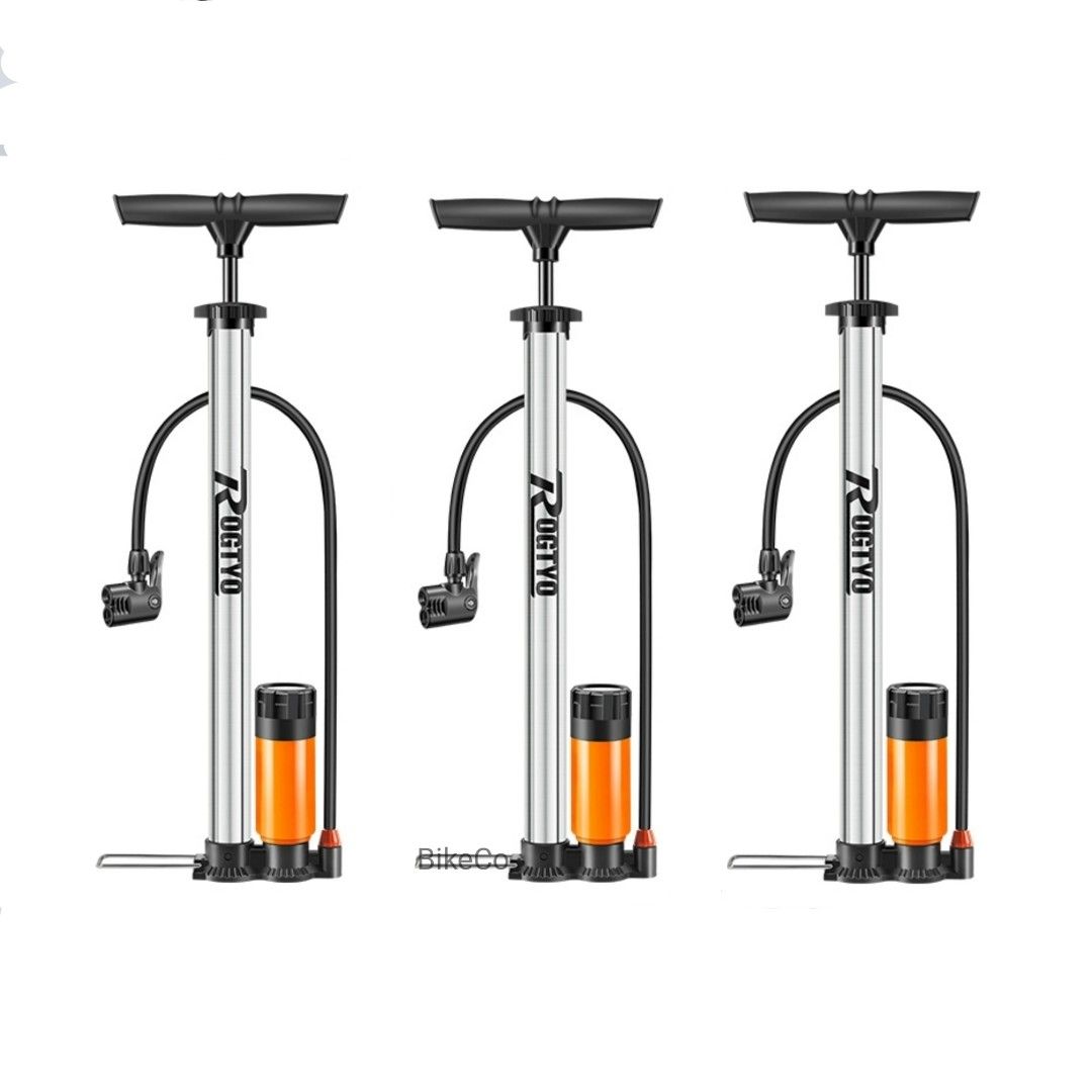 ROGTYO 160 PSI High Pressure Bicycle Floor Pump Bike Tyres Inner Tube Air Pump
