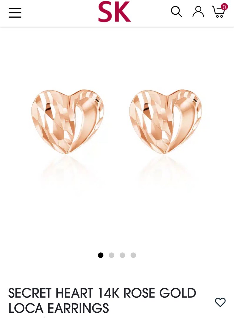 Rose Gold Heart Ear Studs Women s Fashion Jewelry Organisers
