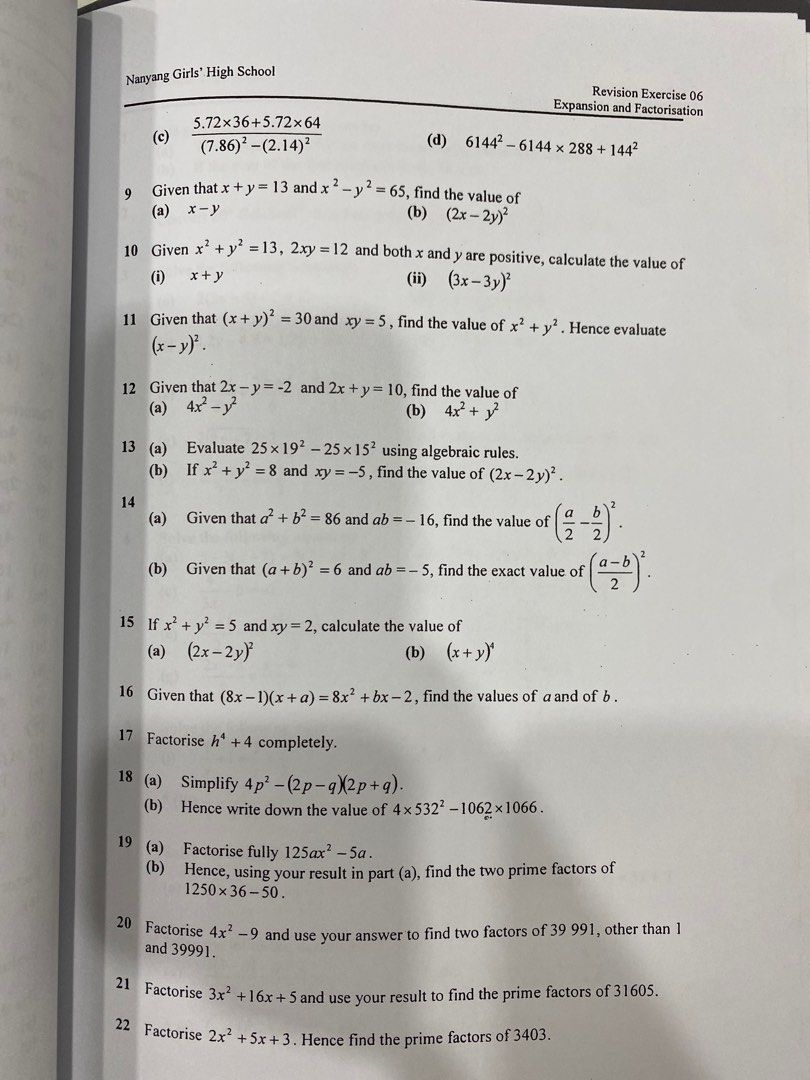 Sec 1 Math Worksheets, Hobbies & Toys, Books & Magazines, Assessment ...