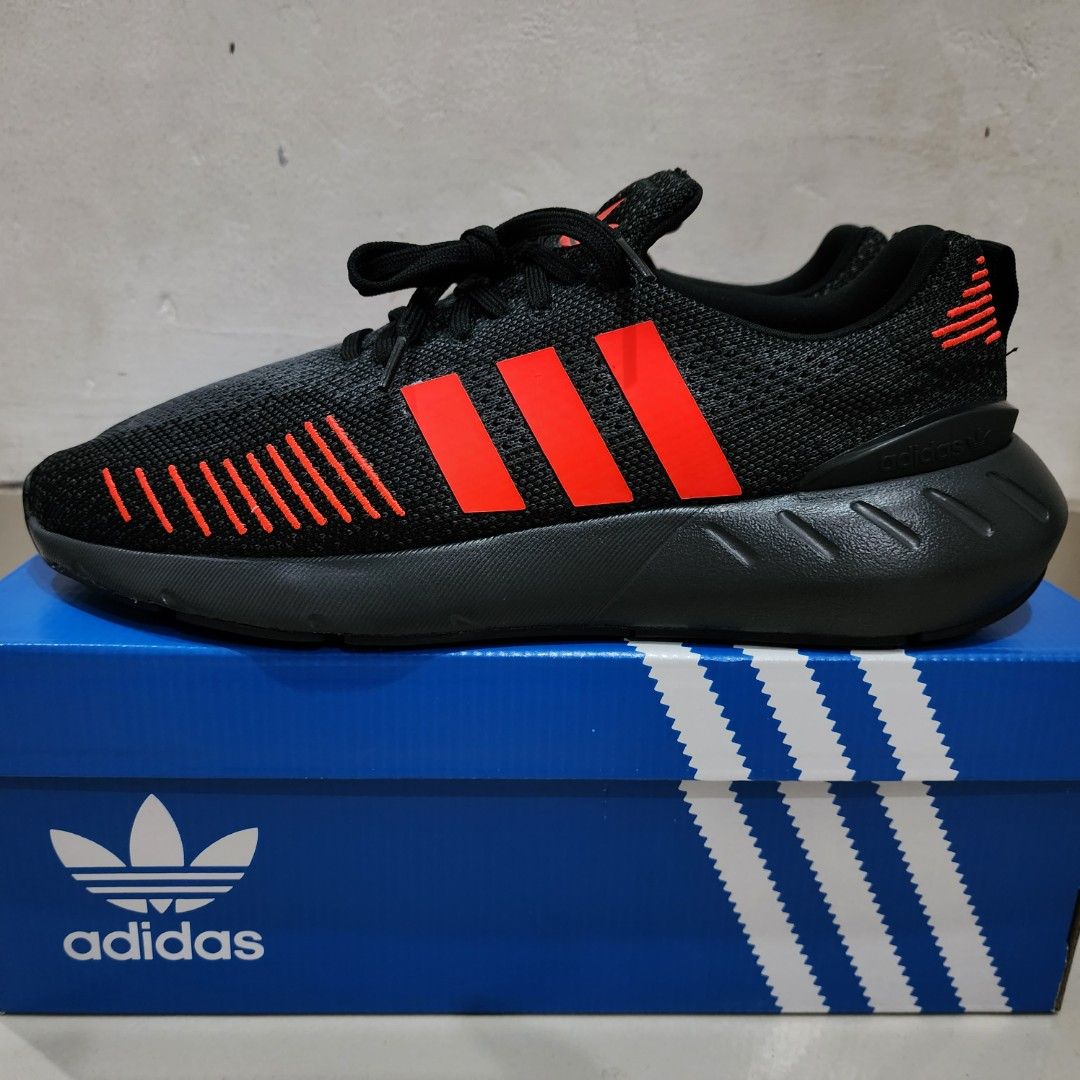 Adidas swift run red black sales