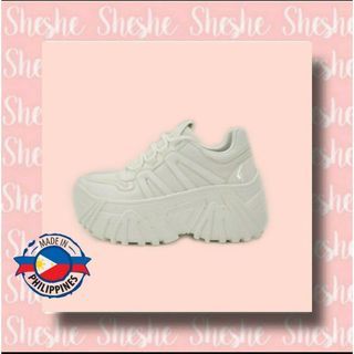 Sheshe.PH Vernice White Platform Chunky Shoes