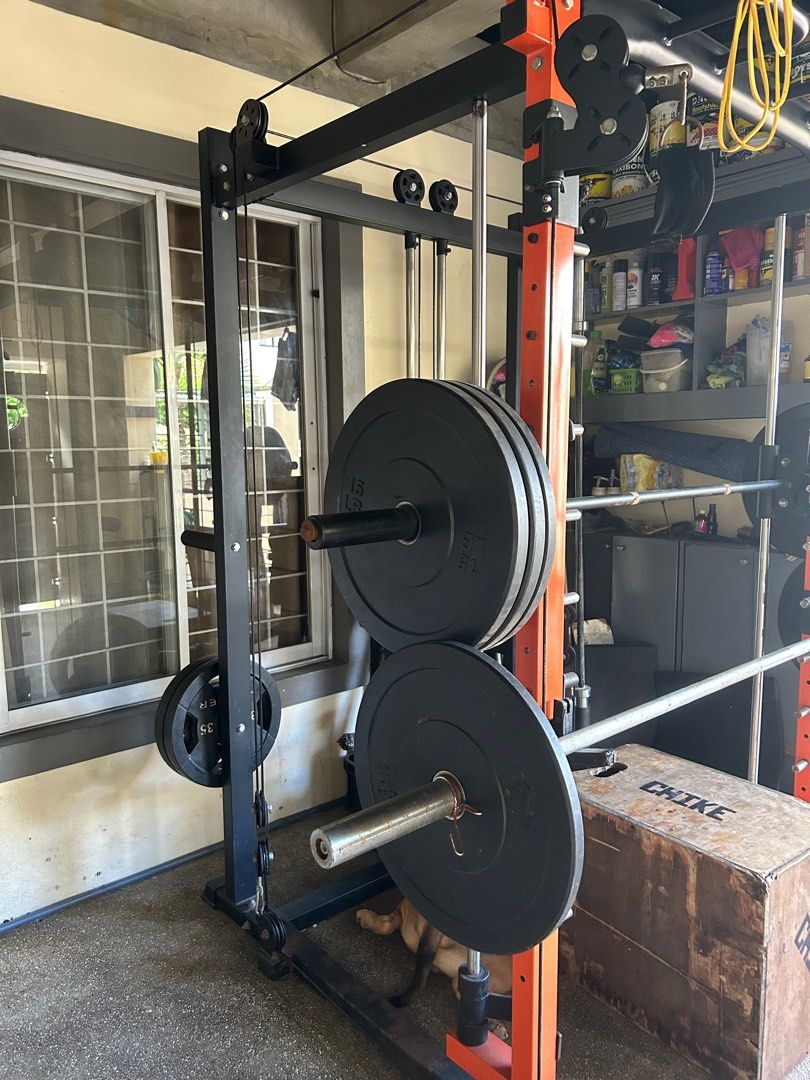 Smith Machine and Olympic Bar, Sports Equipment, Exercise & Fitness ...
