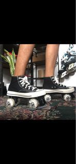 Squad Skates Canvas Sneaker Skates Chucks Roller Skate for Men Women  Black