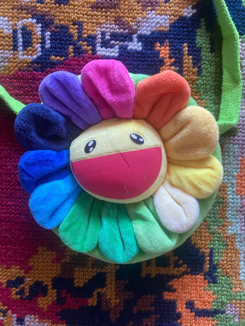 Takashi Murakami Flower Rainbow Drawstring Bags. By Artistshot