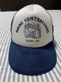 thrifted dark blue hat