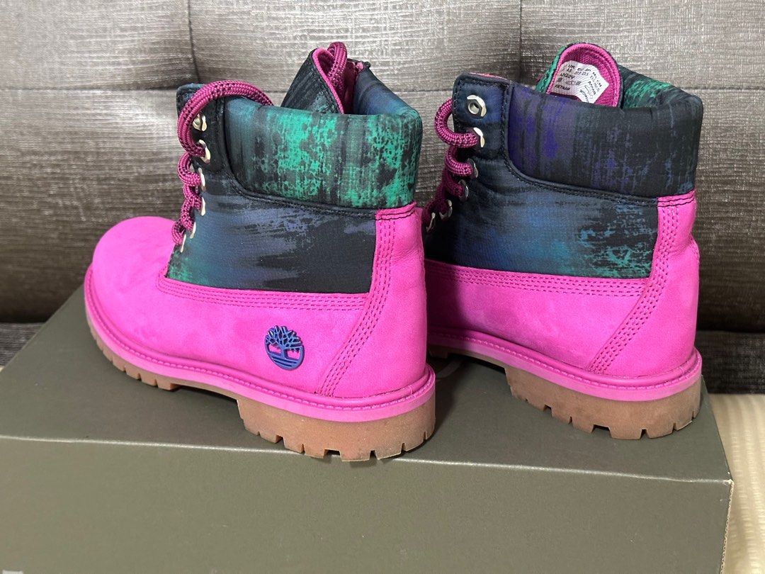 Pink and purple timberlands clearance