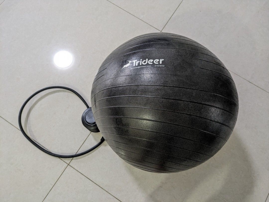 RevTime Ultra Thick Anti-Burst Gym Ball 65 cm with Air Pump Exercise Ball  Great for Yoga, Balance, Fitness, Desk Chairs, Dark Gray