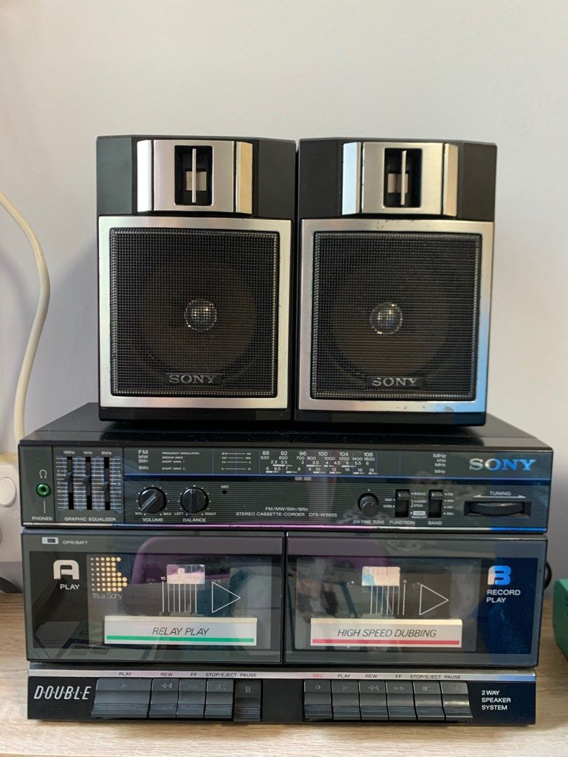 Vintage Sony radio cassette tape player, Hobbies Toys