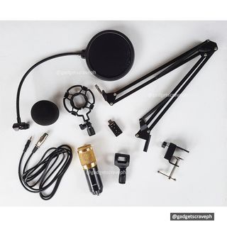 Vlog BM-800 Microphone Condenser with Boom Arm Suspension Extension Full Set