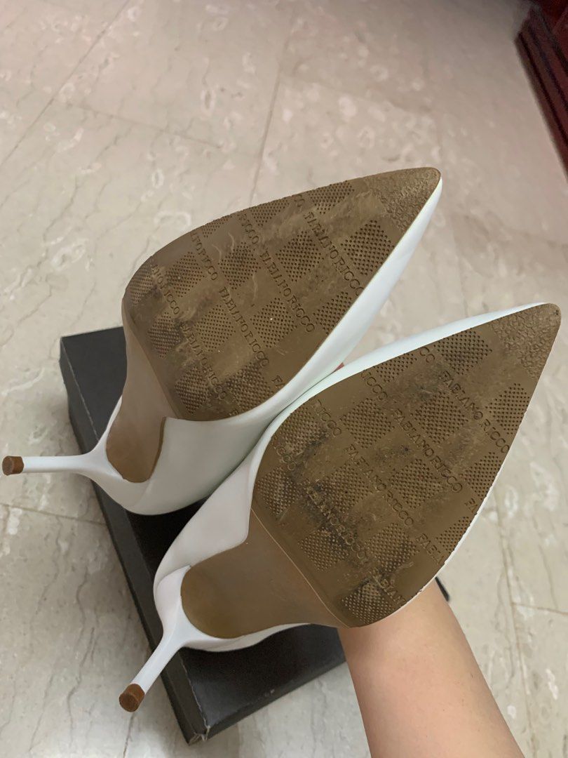 White shop bottom heels