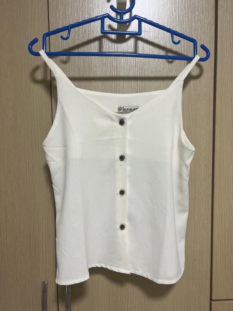 White Camisole Top Women s Fashion Tops Sleeveless on Carousell