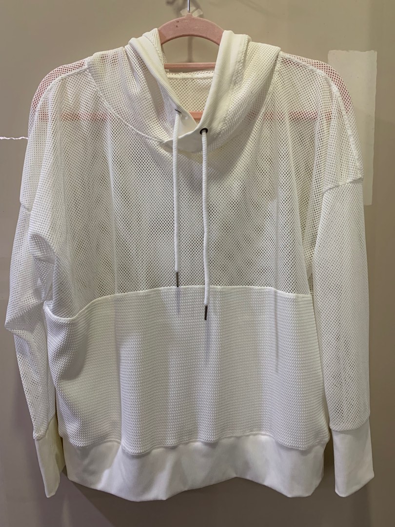 White mesh hoodie cheap
