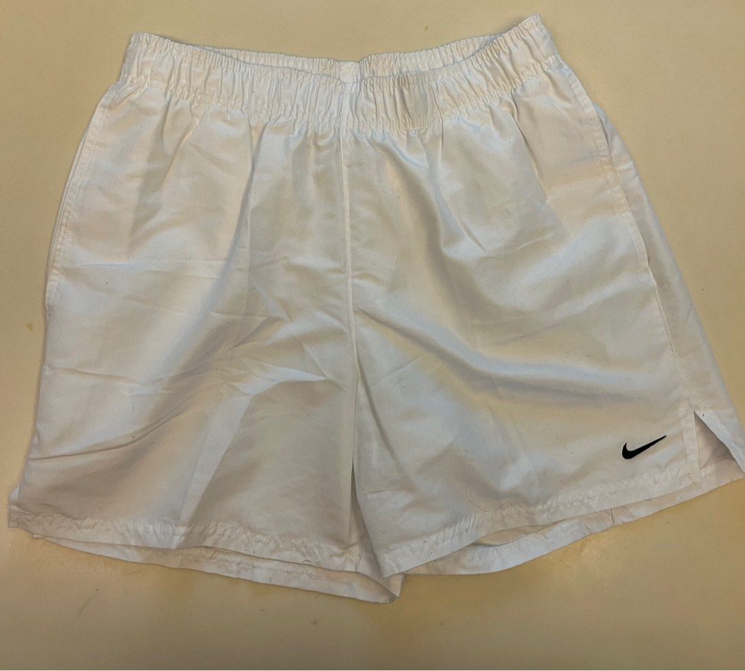 White nike cheap track shorts