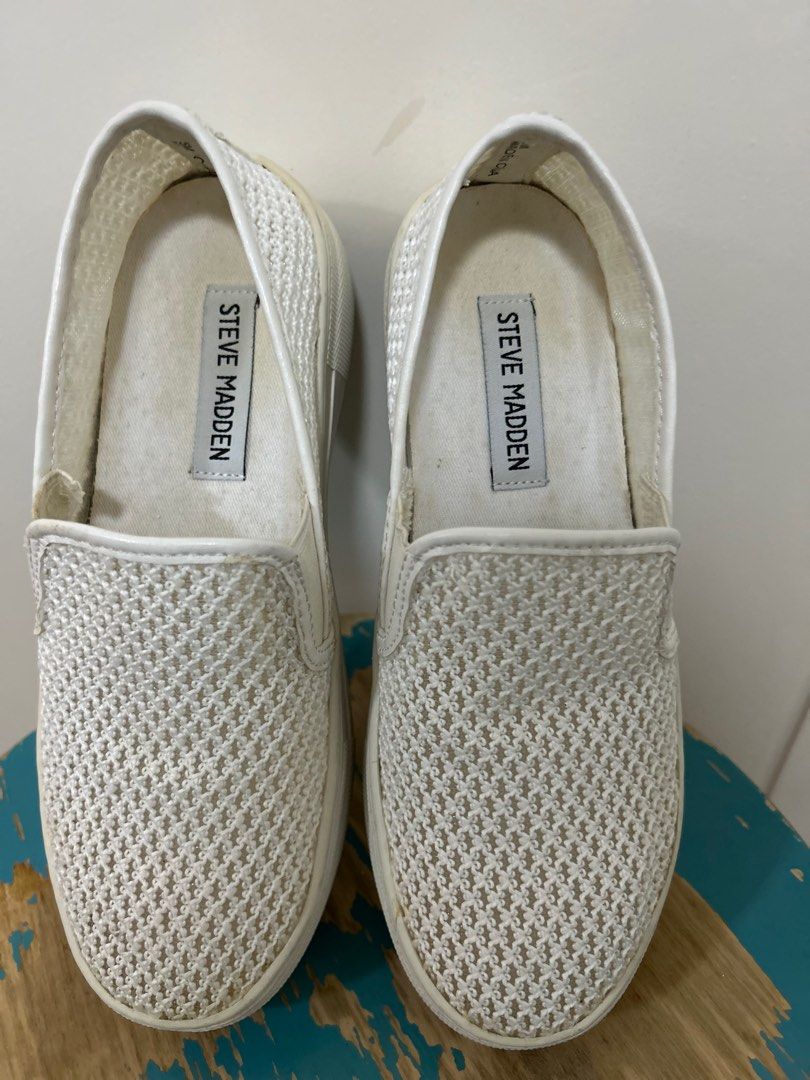 White steve madden slip ons cheap